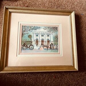 Framed Vintage Carriage Scene Art